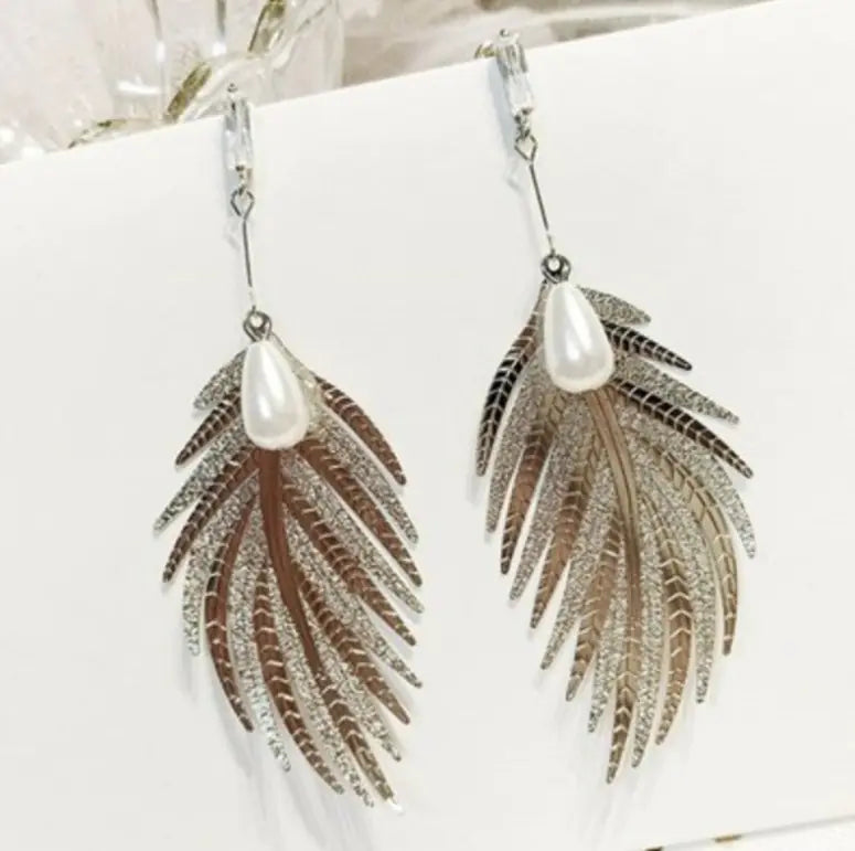Leaf Earrings with S925 Silver Hooks