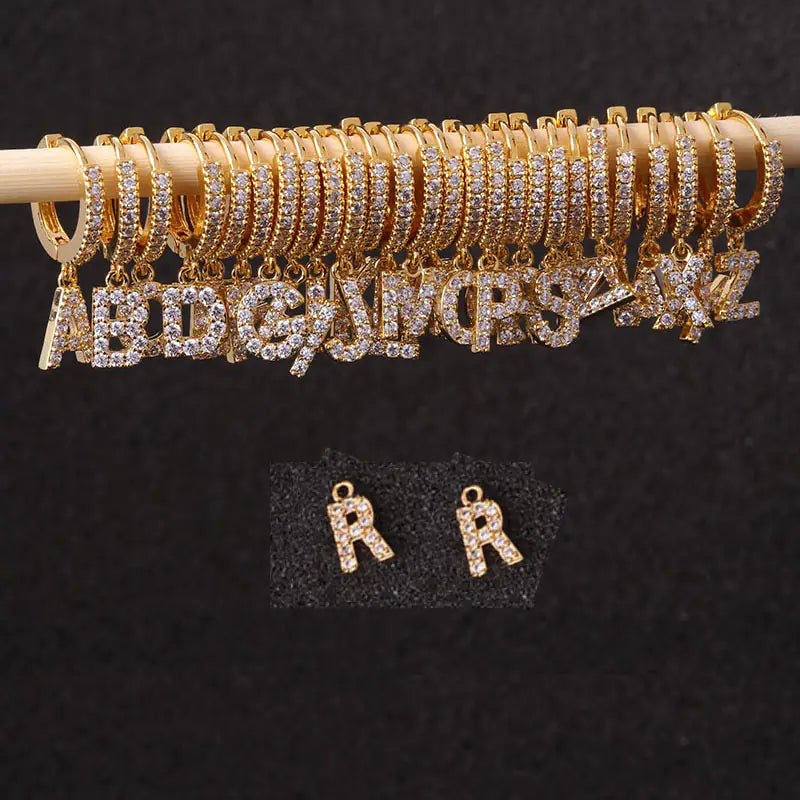 Ear Studs with 26 Alphabet Letters